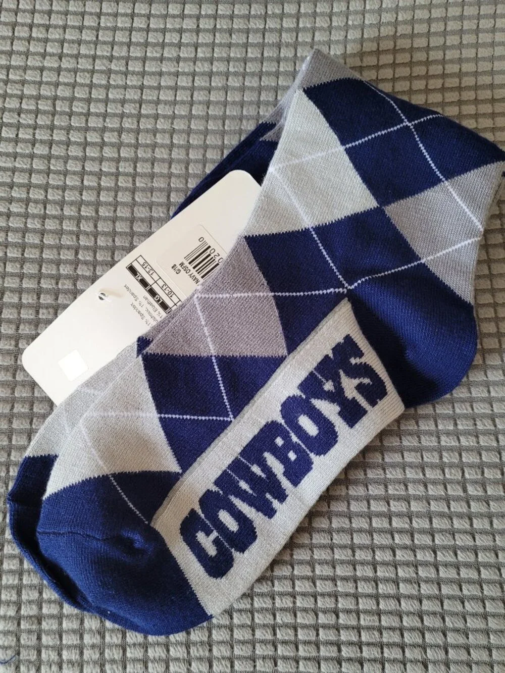 NFL Team Apparel Men's or Women's Dallas Cowboys Argyle Crew Socks (NWT)